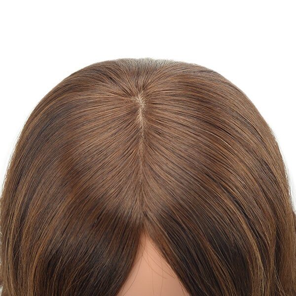 Long hair long layer light brown tone wavy European hair Jewish wig (1)