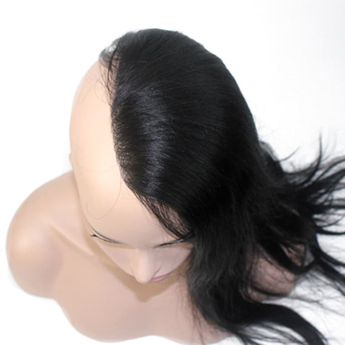 NW872-Women-Toupee-Skin-Half-Wig-Long-Black-Hair-2