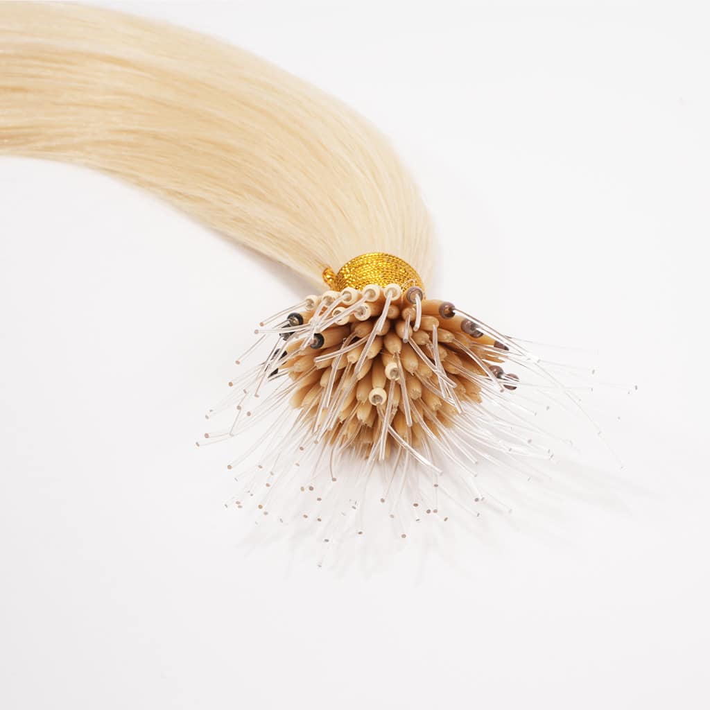 Nano-Bead -Hair Extension-in-Remy-Human-Hair-Blonde-613-8