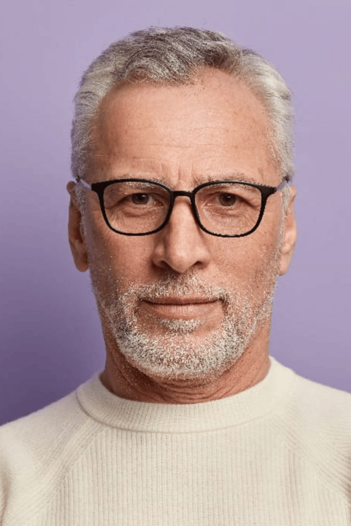 older-mens-hairstyles-thinning-hair-Fluffed-With-Short-Beard-older