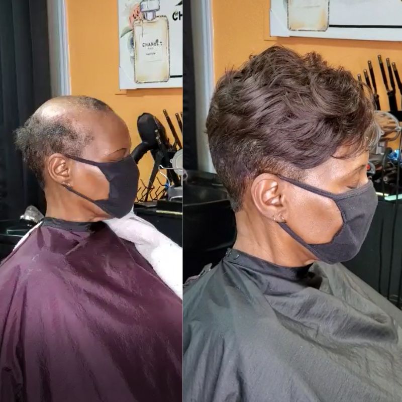 hs7 womens toupee before and after